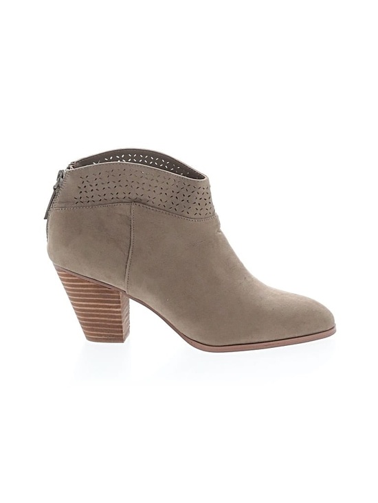 Violet & Red Shoes - Violet & Red Jackson Laser Cut Booties Taupe Size 6 NWOB